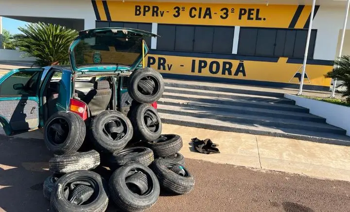 Paraguaio é preso transportando 59 pneus contrabandeados na PR-323