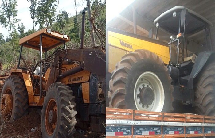 Bandidos invadem propriedade rural e fogem com dois tratores por plantação de milho