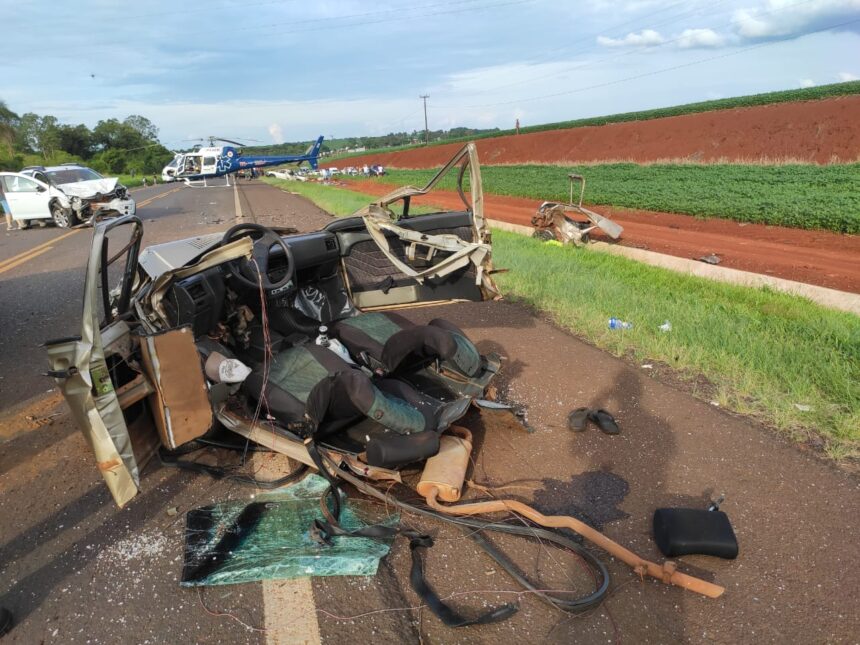 Homem morre e 7 ficam feridos em acidente na BR-369 em Cascavel