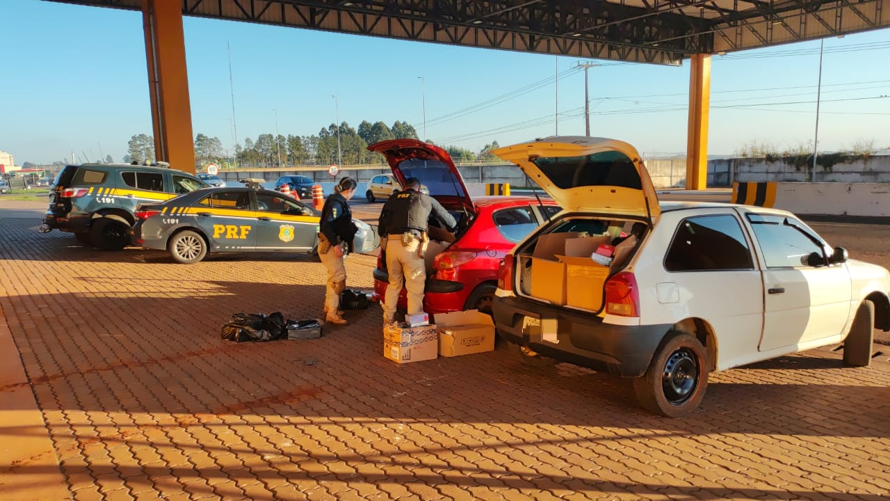 PRF  prende 2 homens com mercadorias contrabadeadas do Paraguai