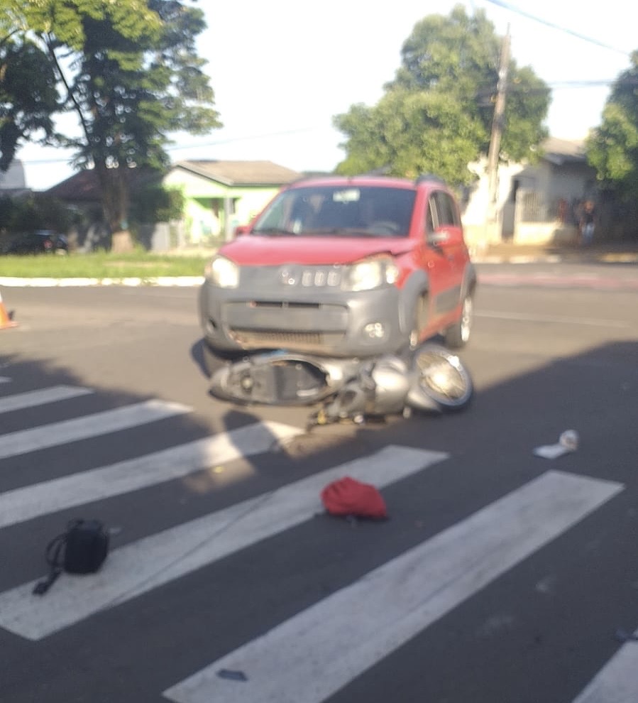 Mulher morre em colisão entre automóvel e Biz nesta manhã, em Umuarama