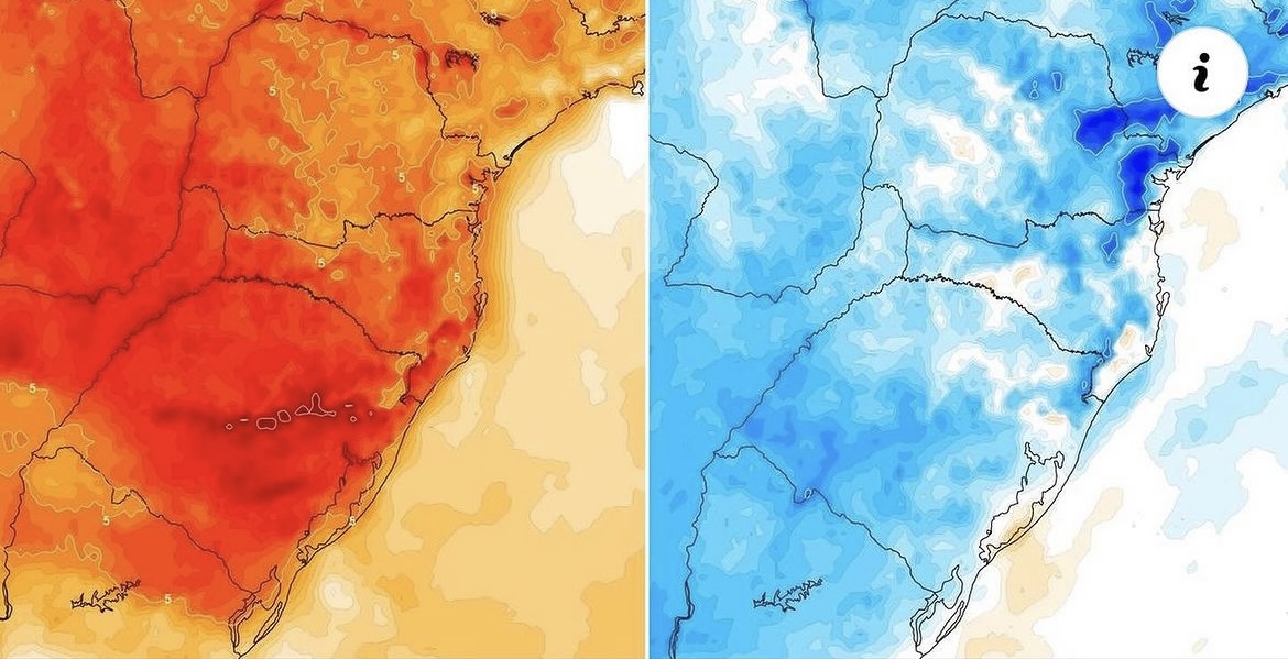 OLHA O QUE VEM AÍ: DE SENSAÇÃO ACIMA DE 40ºC PARA FRIO DE 5ºC